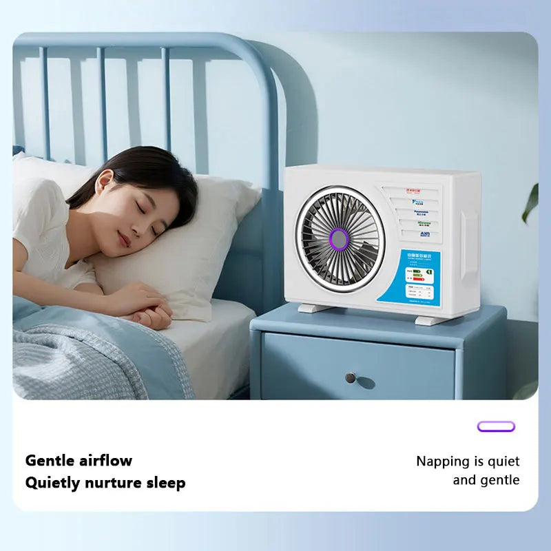 Lenovo Air-conditional Rechargeable Table Fan Portable Small Fan For Student Dormitory Computer Summer Gadget Home Desk Office