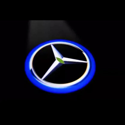 QQ 2pcs Car door welcome light logo Emblem Mercedes Benz AMG A C E GLC GLA GLE GLB Class W177 W205 W212 W213 X253 X156 W166 X247