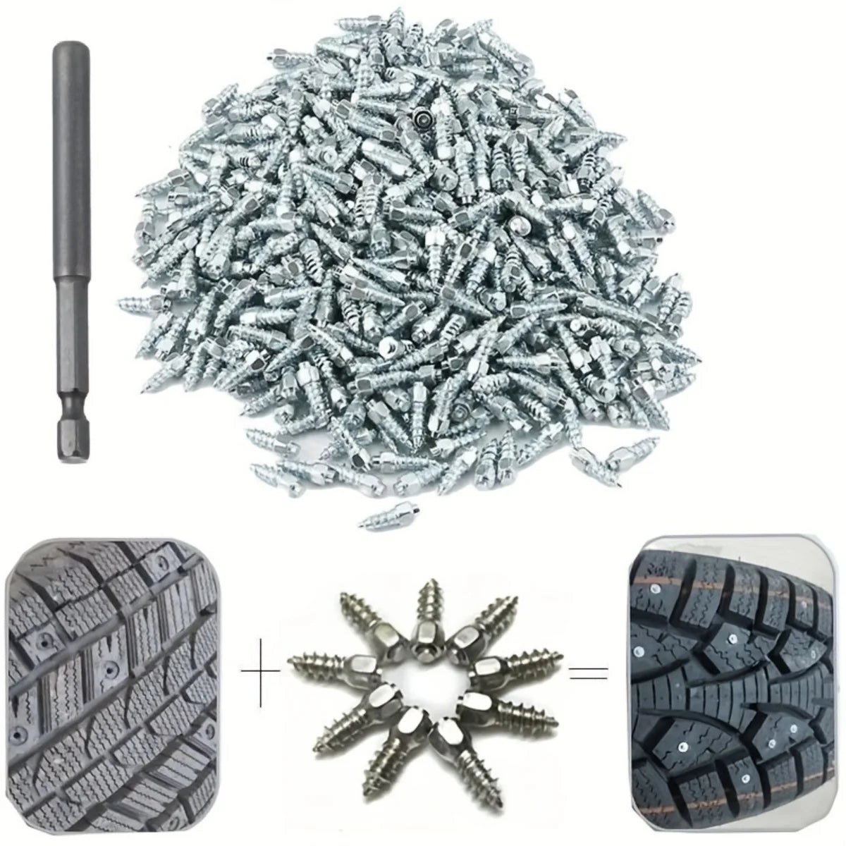 4*12/4*9mm non-slip skid nails Non-slip wheel tires 100PCs for cars motorcycles bicycles cars winter emergency