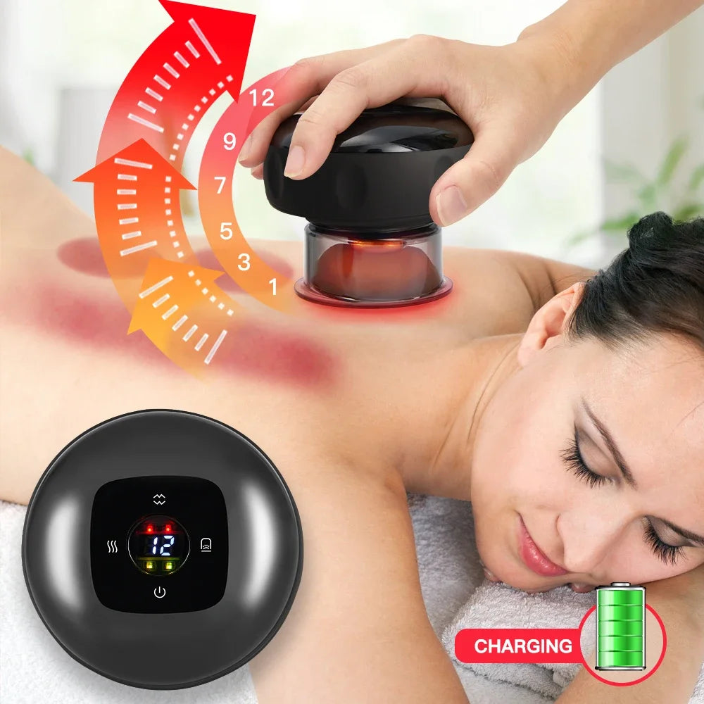 Smart Vacuum Cupping Massager Guasha Scraping Fat Burning Slimming for Muscle Soreness 12 Levels Smart Dynamic Cupping Jar