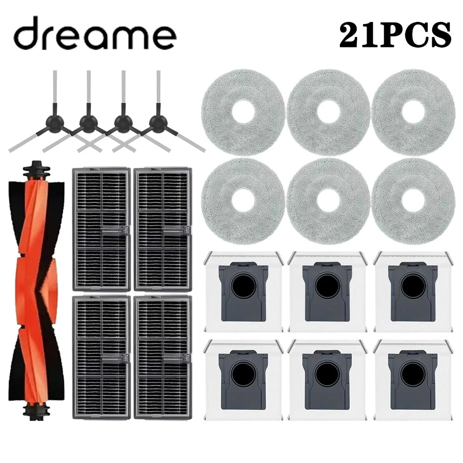 Dreame L40 Ultra AE / L40 Ultra CE Robot Vacuum Spare Parts Main Side Brushes Mop Cloths HEPA Filters Dust Bags Accessories