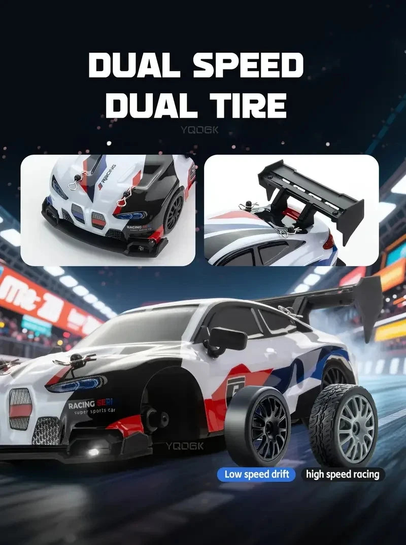RC Drift Car 1:24 2.4GHz Remote Control Car Four Wheel Drive GTR Racing Vehicles Electric Racing Car Toys for Kids Adults Gifts