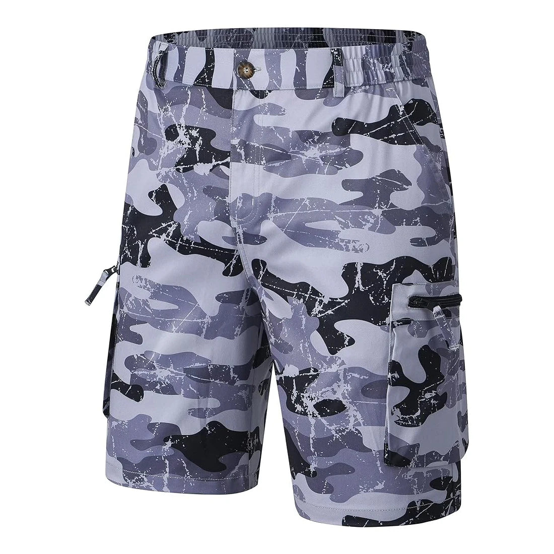 Men's Summer Breathable Cargo Shorts Loose Casual  Elastic Waist Multi-Pocket shorts Suitable for Outdoor Sports And Daily Wear