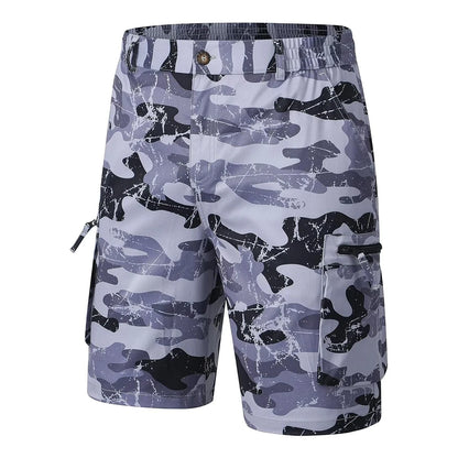 Men's Summer Breathable Cargo Shorts Loose Casual  Elastic Waist Multi-Pocket shorts Suitable for Outdoor Sports And Daily Wear
