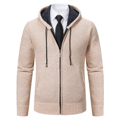 Men Sweater Jacket Winter Autumn Cold Coat Fleece Zipper Cardigan Soft Jumpers Turtleneck Warm Y2K High Quality Outerwear