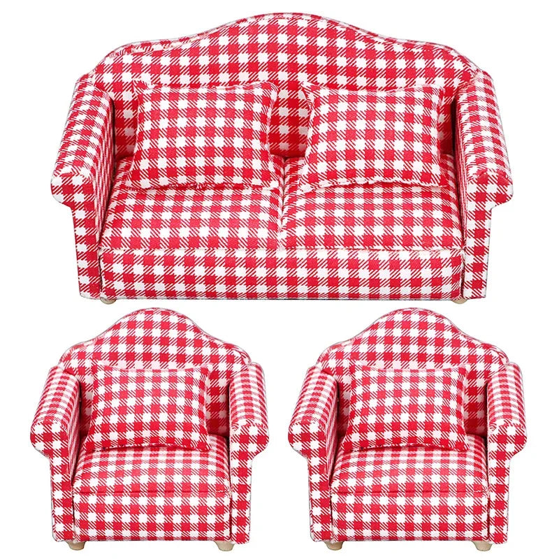 1:12 Mini Cute Dolls Sofa Pillows Set Simulation Dollhouse Furniture Toys Miniature Doll House Accessories Children Toys Gift