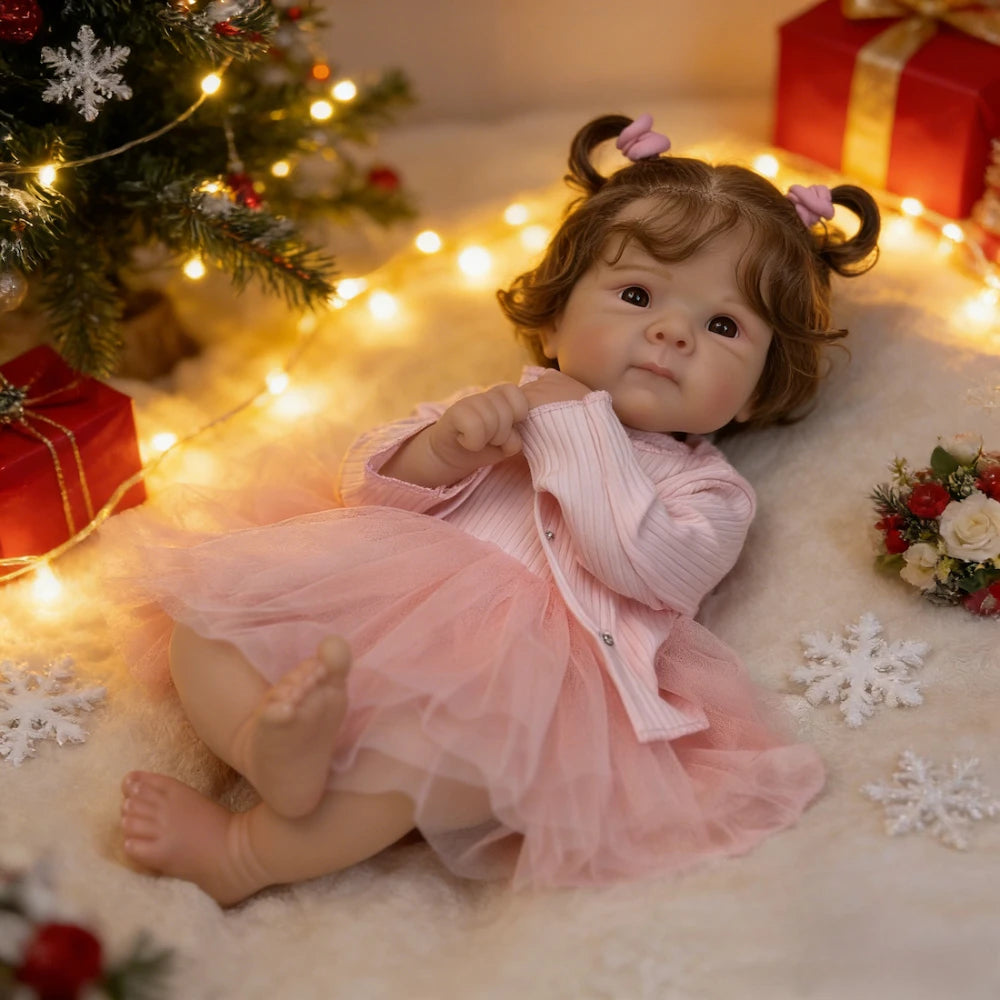 BZDOLL 45 CM Lovely Reborn Baby Doll Lifelike Vinyl Limbs Cloth Body Sweet Doll Kid Fashion Birthday Gift Play House Bedtime Toy
