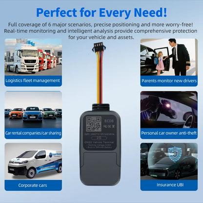 TrackerKing Car GPS Tracker EC08 2G Version Built Battery GSM GPRS Vehicle Anti Theft Tracking Device Monitor Locator Remote