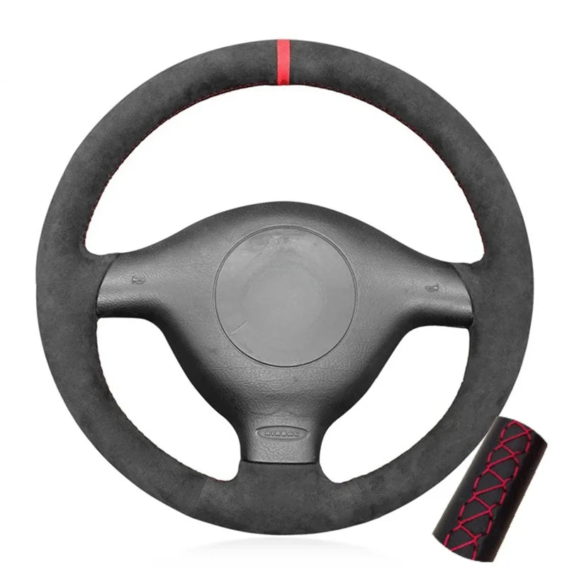 Anti-Slip Suede Leather Car Steering Wheel Cover For Seat Leon MK1 Volkswagen VW Golf 4 IV Passat B5 Variant Polo Skoda Fabia 1