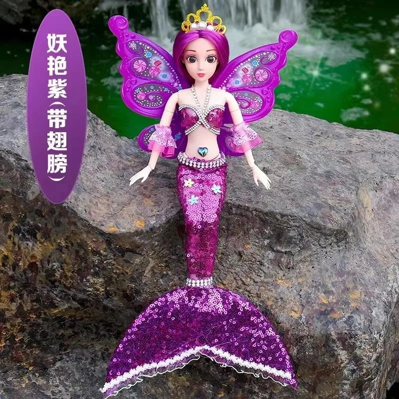 1/6 Cute Princess Mermaid Dolls with Sequin Skirt Suit Multi Joints Movable Doll Kids Toys Birthday Christmas Present Gifts