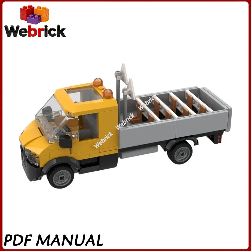 Practical Light Van Building Blocks Kit, DIY Assembly Urban Logistics Car for Hobby Enthusiasts Decor