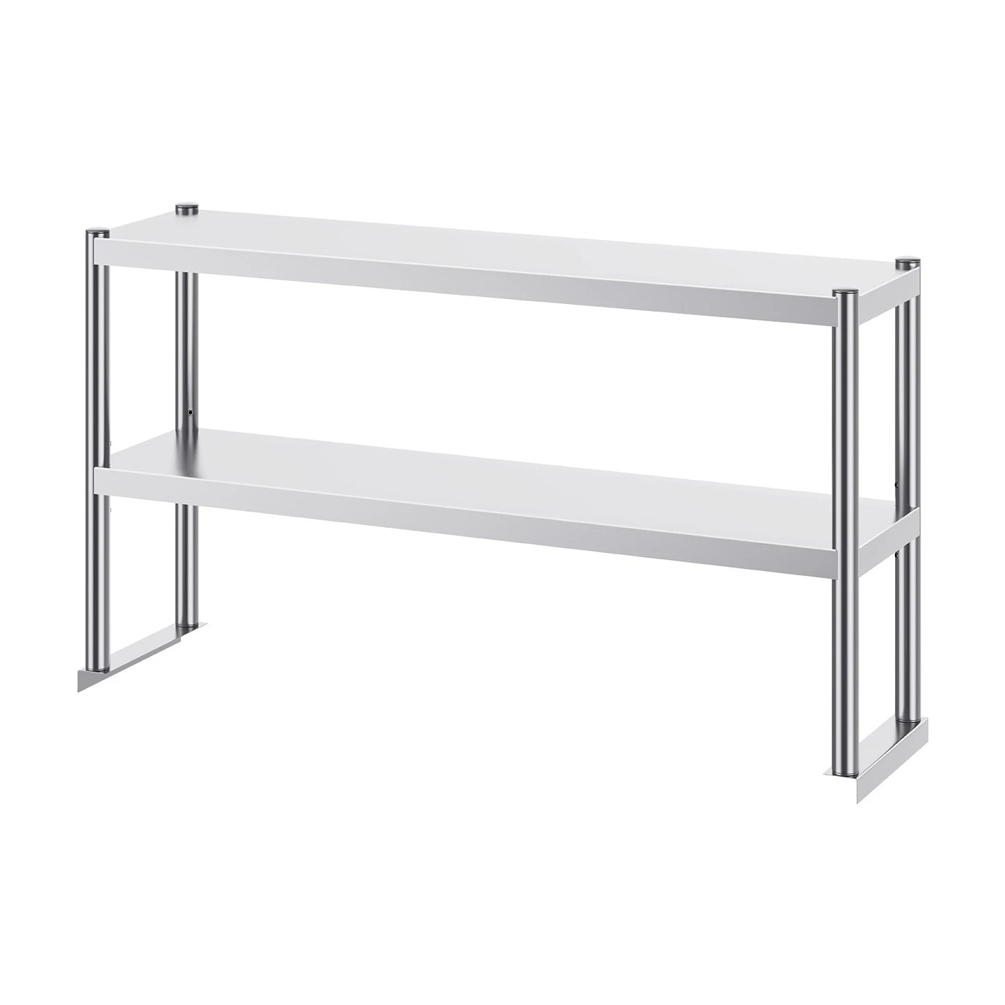 SucceBuy Stainless Steel kitchen worktable Overshelf with Height Adjustable Overshelf Prep Work Table for Kitchen Restaurant