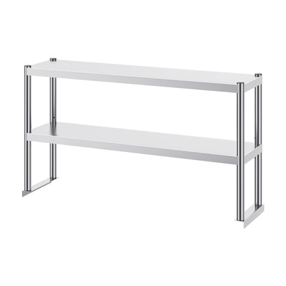 SucceBuy Stainless Steel kitchen worktable Overshelf with Height Adjustable Overshelf Prep Work Table for Kitchen Restaurant