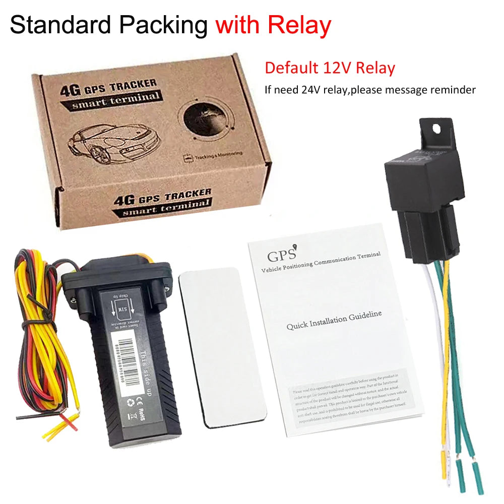 Waterproof Mini 4G Car GPS Tracker With One Year Sim Card Anti-Theft Motorcycle Tracking Device GEO-Fence Vehicle Locator Fleet