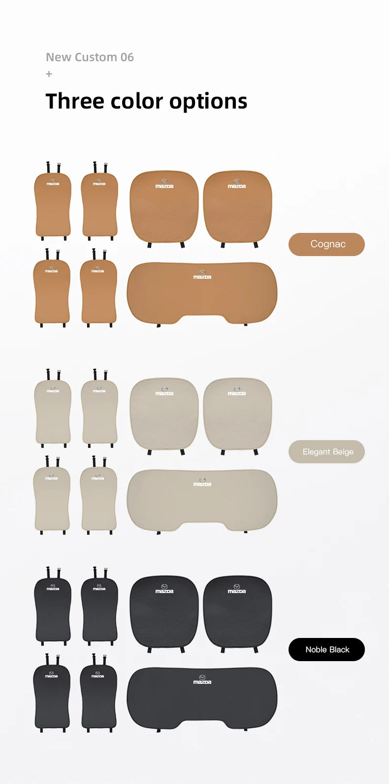 Car Seat Cushion Cover Ice Silk Breathable Backrest Soft Mat For Mazda 3 CX5 CX30 MX5 CX3 CX9 CX7 MX3 MX6 CX50 CX60 CX70 CX90 MS