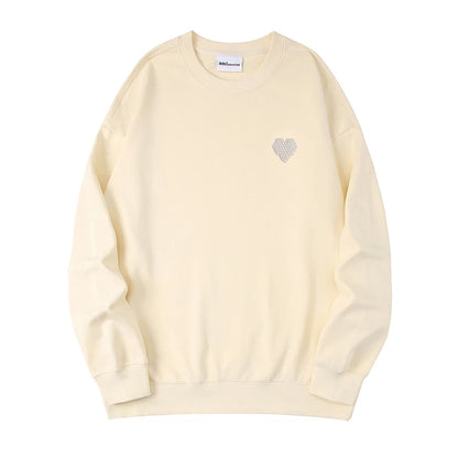 AMI AMORING2025 New Fashion Trend Brand Embroidered Love A Hoodie Women's Simple Couple's Wear Men's Loose Round Neck Pullover