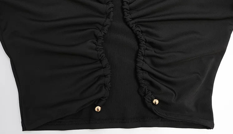 Ahagaga Autumn Fashion Women's Sets Solid Regular Long Sleeves O-Neck Skinny 2Pcs (Tops+Pants) Knot Casual Streetwear Folds Suit