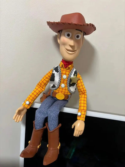 New Hot In Stock 40cm Pixar Toy Story  Woody Action Figures English Movie Sound Character Doll Cloth Cowboy Birthday Gift