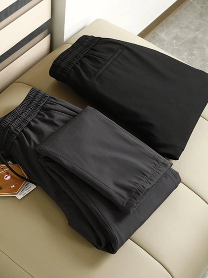 Heated Graphene Knee Pads 90 Goose down Casual Straight Leg Thickened Winter Men's Elastic Waist down Pants Youth Fashion