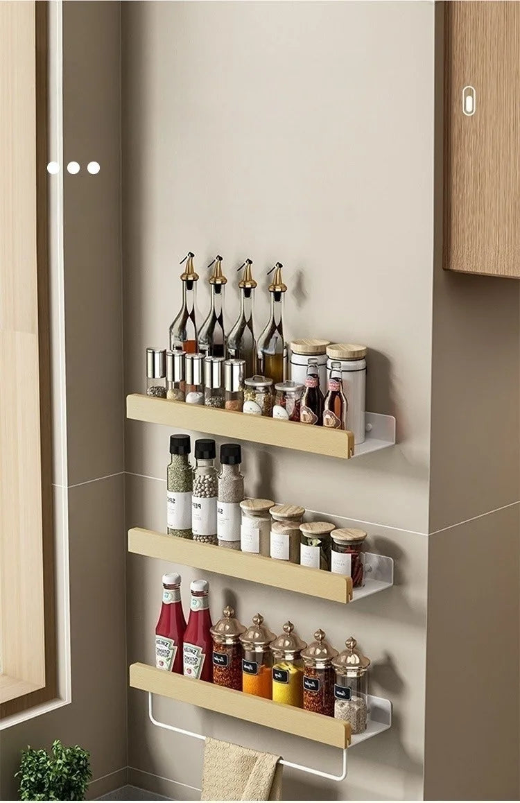 Wall-Mounted Kitchen Spice Storage Rack Multi-Functional Countertop Seasoning Storage Rack Household Multi-Layer Corner Rack
