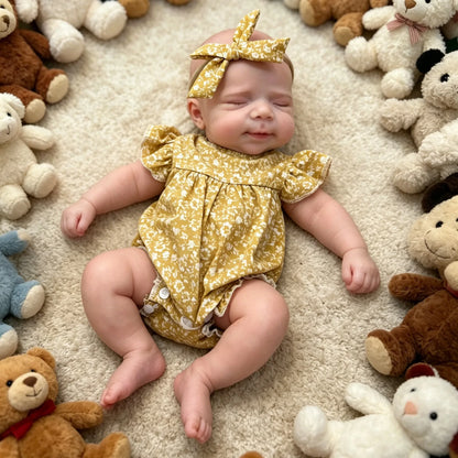 13 Inch Asleep Silicone Reborn Doll Can Open Mouth Baby Girl Doll Handmade Lifelike Newborn Doll For Birthday Gifts