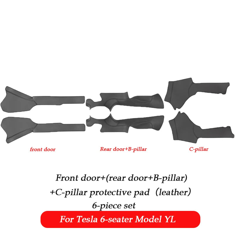 For Tesla Model Y L Launch 2025 2026+ Back Seat Cover 2PCS Leather Protector Wear-Resistant Kick Seatback Mats Accessories