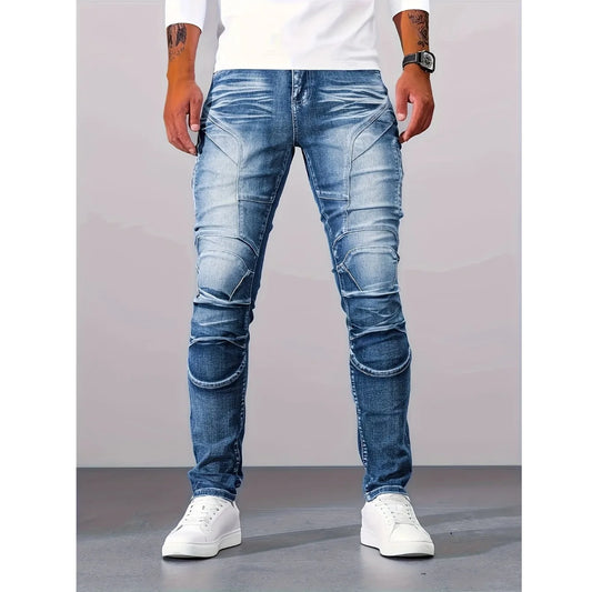 FY10031  Mens Fashion Jeans Standard Size Vintage Washed Denim Pants Casual Wear mens jeans jeans for men men clothing