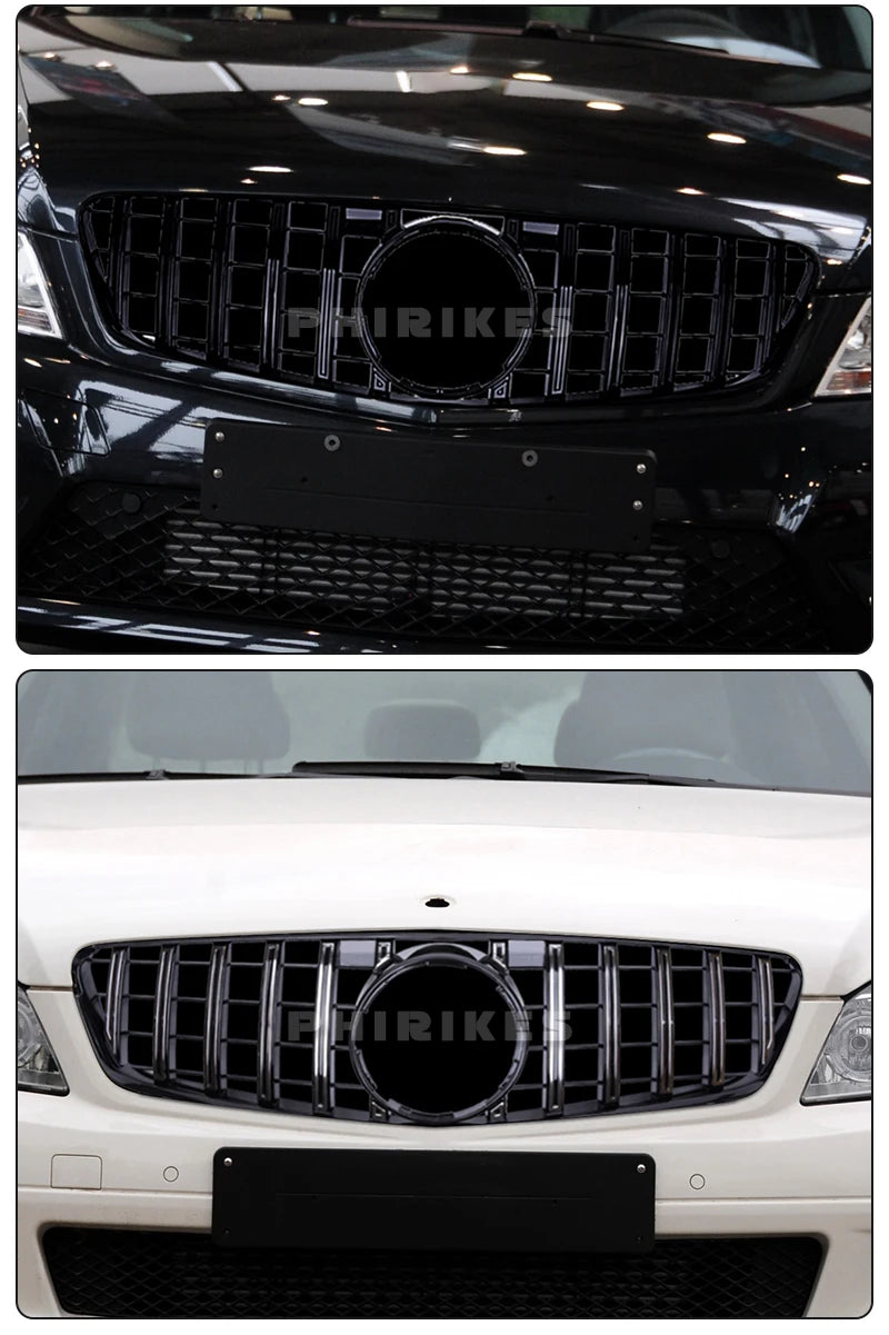 Front Bumper Grille For Mercedes Benz C W204 Sport Racing Grill AMG GT 2007 2008 2009 2010 2011 2012 2013 2014 Facelift