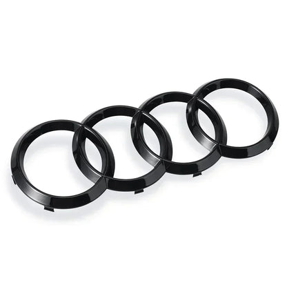 1pc 4-Ring ABS Car Hood Front Bonnet Grill Rear Trunk Emblem Logo Sticker For Audi A3 A4 A5 A6 A7 Q2 Q3 Q5 Q8 TT Black/Silver