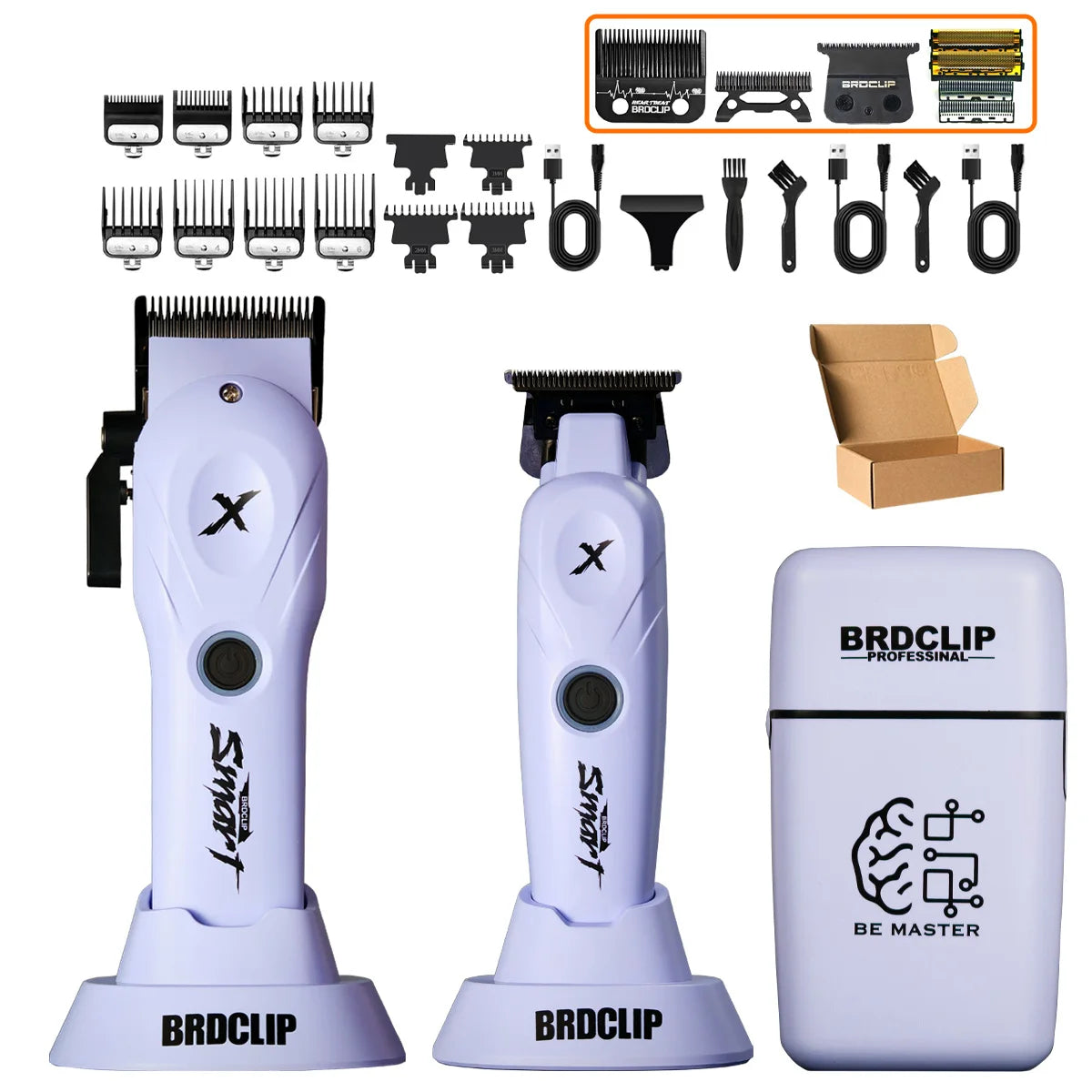 BRDCLIP 108 109 609 Purple Barber Professional 8800RPM 4500mAh Hair Clipper 10000RPM Salon Electric Shaver 7700RPM Hair Trimmer
