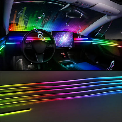 2in1 LED Car sunroof light Symphony USB Acrylic Atmosphere light RGB Car Roof ambient light Led interior ambient light for Tesla