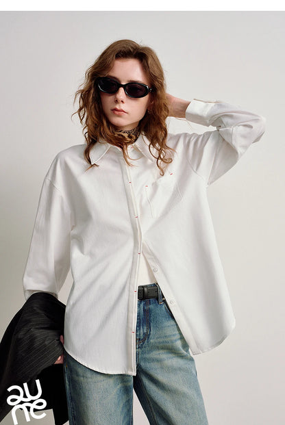 TOYOUTH Women Easy Morning Lazy Shirts 2026 Spring New Wrinkle-Resistant Low-Maintenance Light Spring Cotton Blouses
