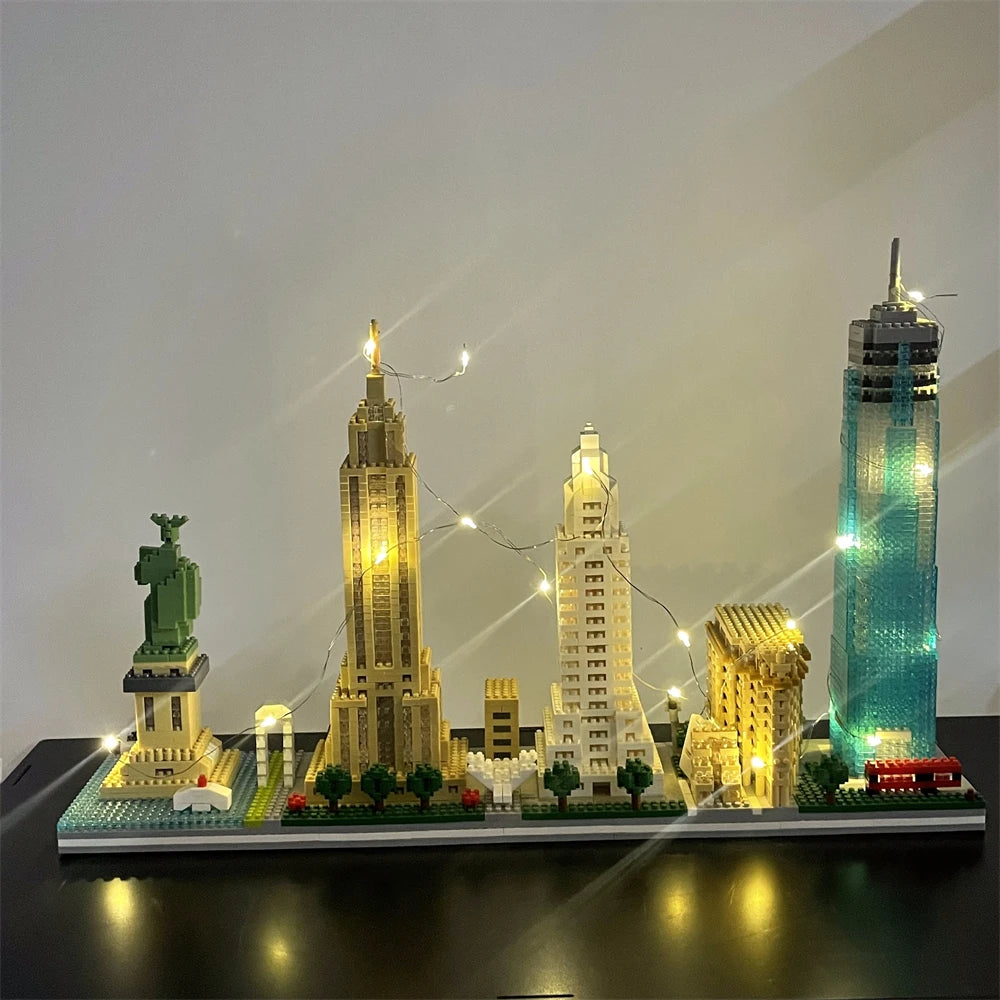Knew Built Micro Mini Building Block with USB LED Light, White House Toy, Architecture Model, Ideal Decorative Piece Home Office