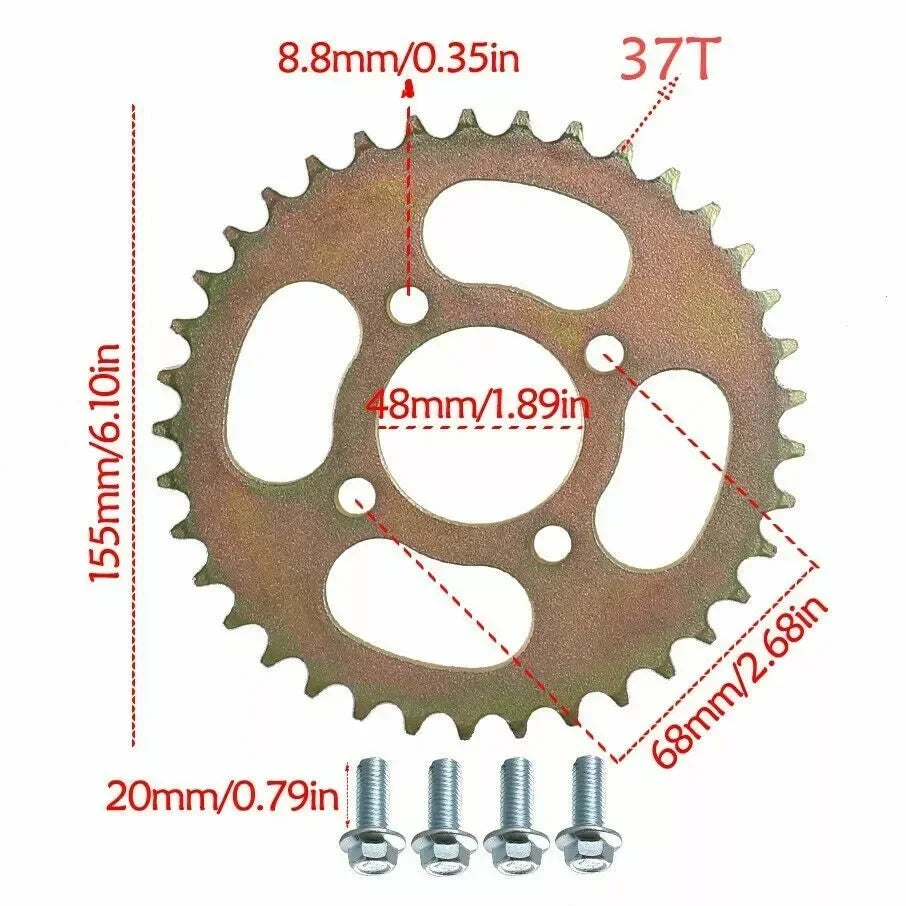 TDPRO 32'' Go Kart Rear Axle /41T Teeth 428 /420 37T 48mm Chain Rear Sprocket for Pit Dirt Bike ATV Go Kart Quad Accessories