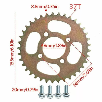 TDPRO 32'' Go Kart Rear Axle /41T Teeth 428 /420 37T 48mm Chain Rear Sprocket for Pit Dirt Bike ATV Go Kart Quad Accessories