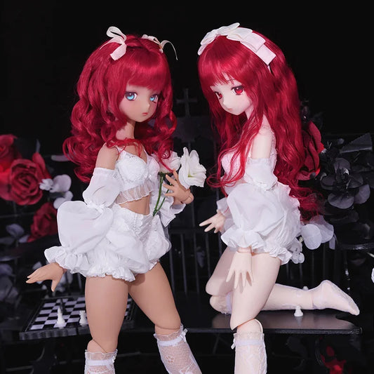 Original 1/4 Imomodoll Doll 2.0 Version White/Tan Skin Soft Rubber Original MJD BJD Body Head Girl Toys Birthday Gift,No Clothes