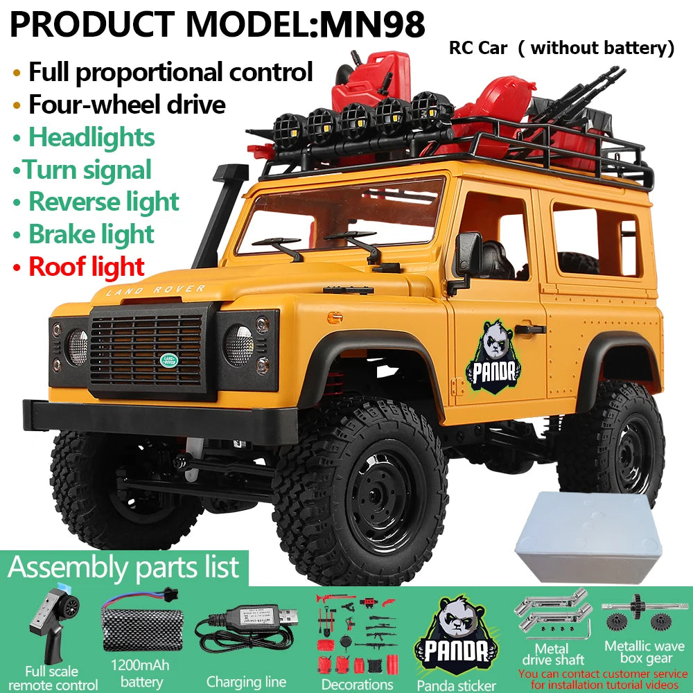 Upgrade MN99S MN98 1:12 RC Car MN Model RTR 2.4G Remote Control Car Climbing Defender 4WD RC Truck Off-road RC Toys As Kids Gift