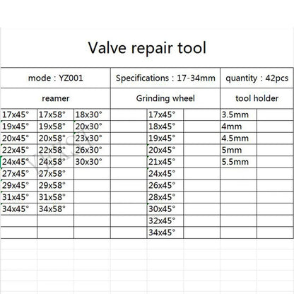 Automotive Valve Seat Reamer Set 17mm-34mm High Quality Valve Seat Repair Tool Grinding Wheel Motorcycle Valve Seat Tool