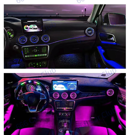 256 Colour LED Vents For Mercedes Benz C Class W205 W447 W213 W156 W117 W176 Bluetooth APP Control Car Nozzle Turbine Air Outlet