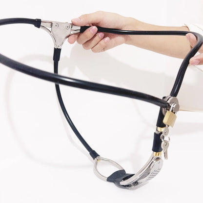 LILUPLAY Invisible Female Stainless Steel Chastity Belt with Hole Plug BDSM Strapon Belt Lockable Underwear Sex