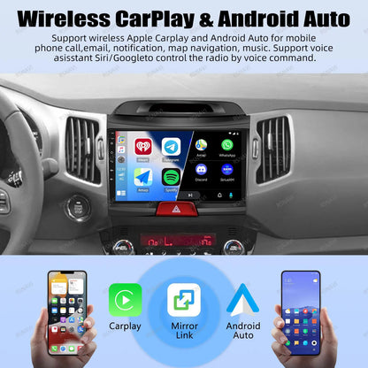 Car Radio Android 15 For KIA Sportage 2010 2011 2012 2013 2014 2015 2016 5G WIFI Qualcomm Navigation DSP Stereo Multimedia GPS