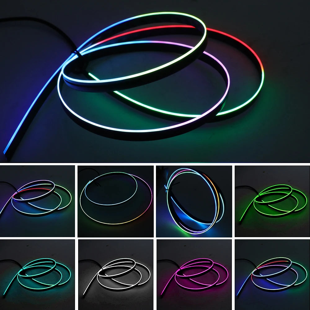 Acrylic RGB Car Led Interior Light Strip with USB Ambient Light Flexible Atmosphere Lighting Sound APP Control Car Decoration