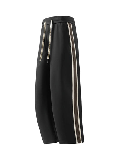 2025 Autumn New Straight Sweatpants Men Korean Fashion 330gsm Stretch Knit Sports Pants Loose Fit Wide Leg Casual Trousers