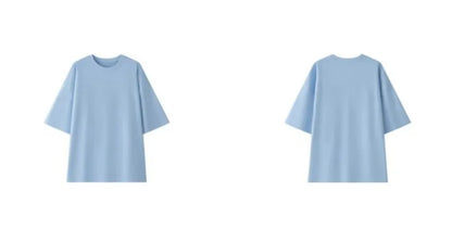 HanOrange 2026 Summer Minimalist Silhouette Short Sleeve Cotton T-shirt Women Loose Relaxed Casual Top Tees White/Yellow/Blue