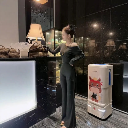 Elegant Pure Desire Style Long Sleeve T-Shirt Set for Women Casual High Waist Pants Slimming Loose Fit Spring Autumn Wear