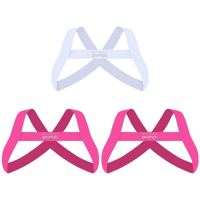 Chest Straps Men's Sexy Elastic Breast Belt Chest Bondage Muscle High Stretch Shoulder Straps Sports Fitness Club Party Costume