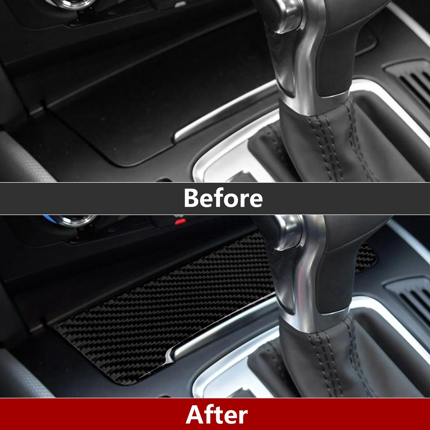 Car Center Console Gear Shift Panel Set, For Audi A4 S4 RS4 A5 S5 RS5 (2007-2016) Carbon Fiber Interior Sticker Trim Accessories