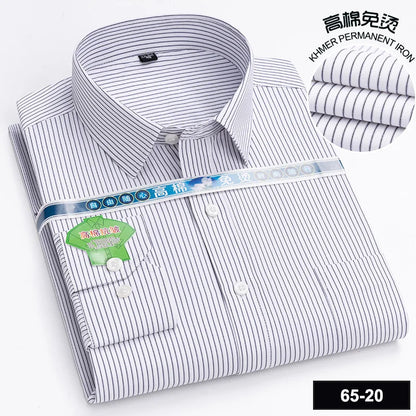 Men's Long Sleeve Casual Shirts Fashion Print Cotton Standard Fit Button Pocket Soft Shirts For Man Office Business Dress New