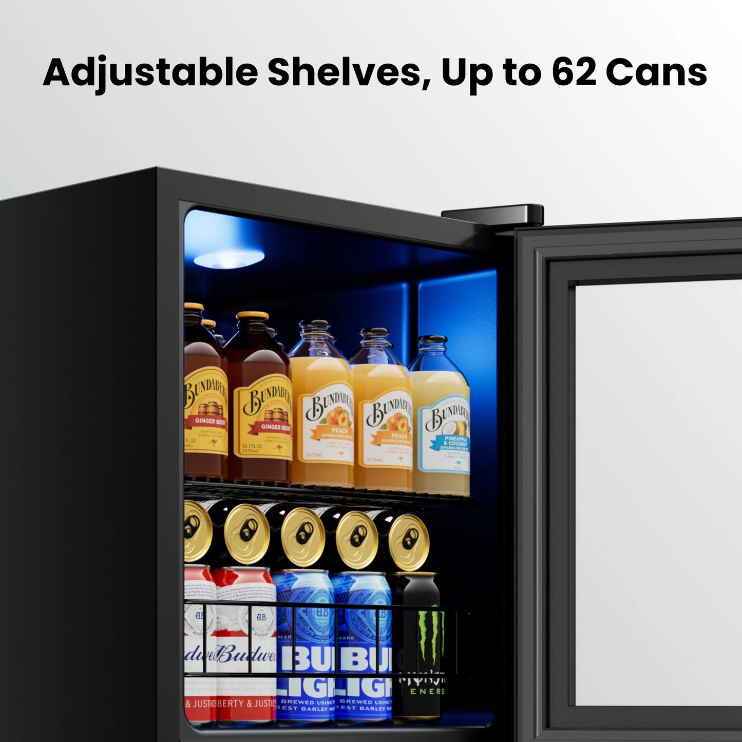 Beverage Refrigerator Cooler 60 Cans 1.63 Cu.Ft Small Refrigerator for Beverages and Wine Ideal for Home Bar or Office