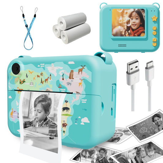 Kids Camera Digital Children Camera Instant Print Photo 1080P HD Video Recorder Toddler Mini Thermal Printer Birthday Gifts